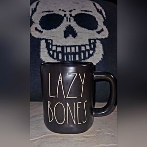 Rae Dunn Black "LAZY BONES" mug